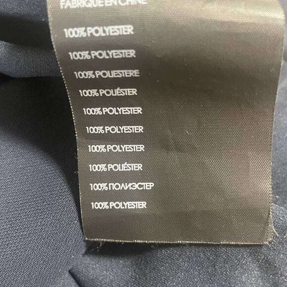 Club Monaco Jumpsuit 4 Navy Pleated Wide Leg Chic Glam Evening, Luxury Satiny - Picture 11 of 13